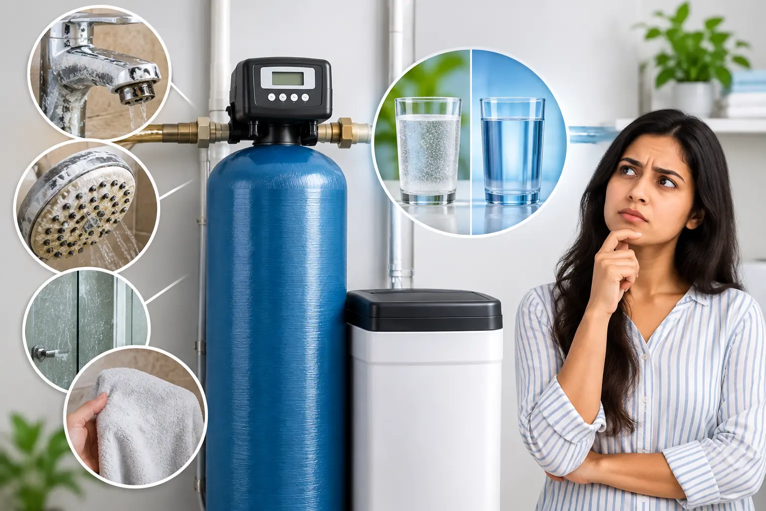 Water softener not removing hardness and signs of hard water