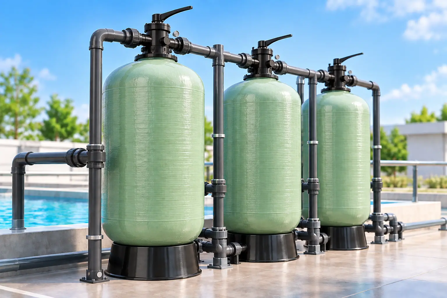 Multi grade filter for industrial water treatment