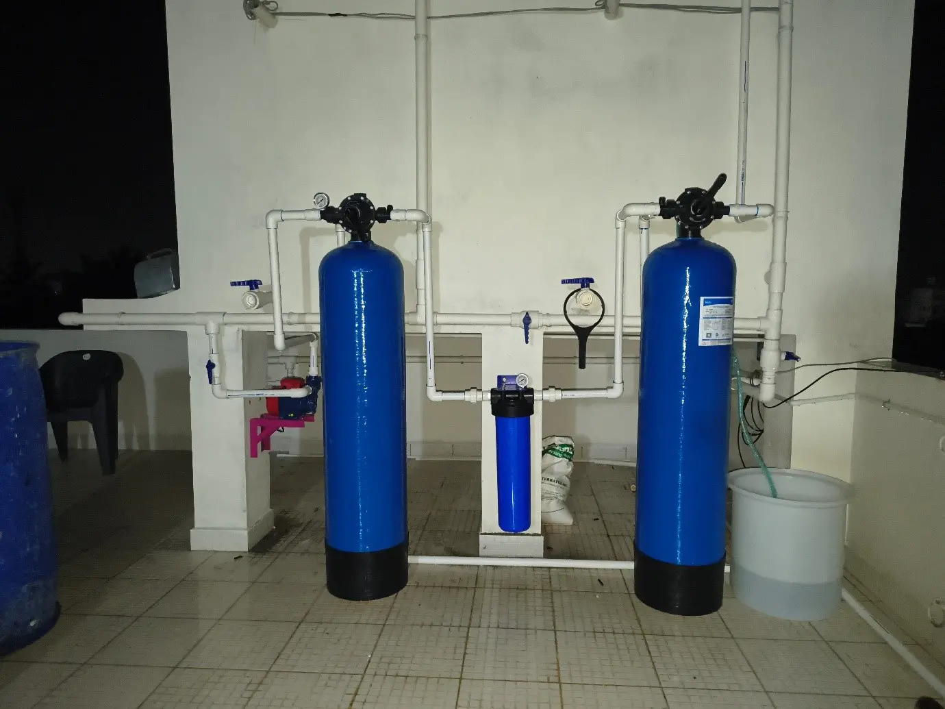 Industrial water softener system
